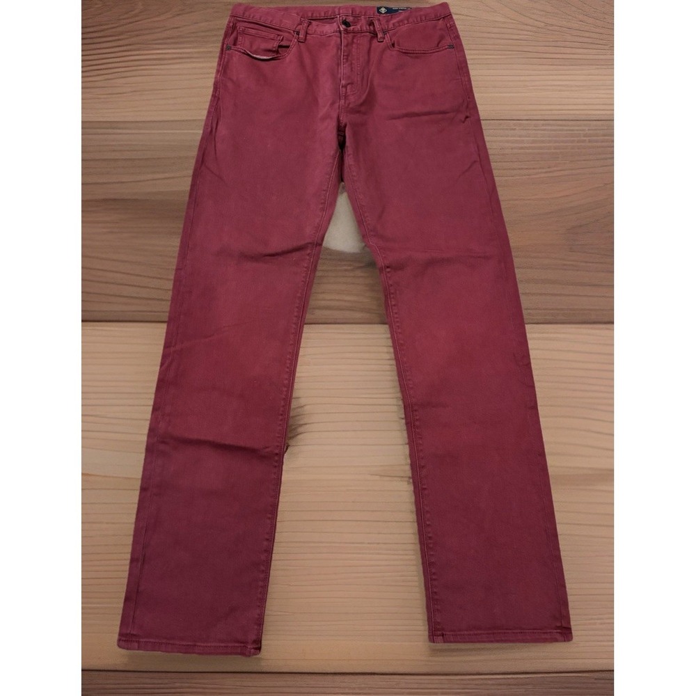 Roark Mens‎ Straight Fit Jeans Hwy 128 Mens 36x34 Denim Stretch Pants Brick Red